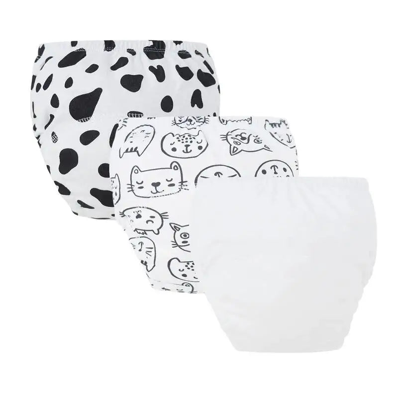 3Pcs/Lot Baby Diaper Pants Cotton Toddler Training Pant Cartoon Printed Reusable Nappies Breathable Newborn Infant Underwear