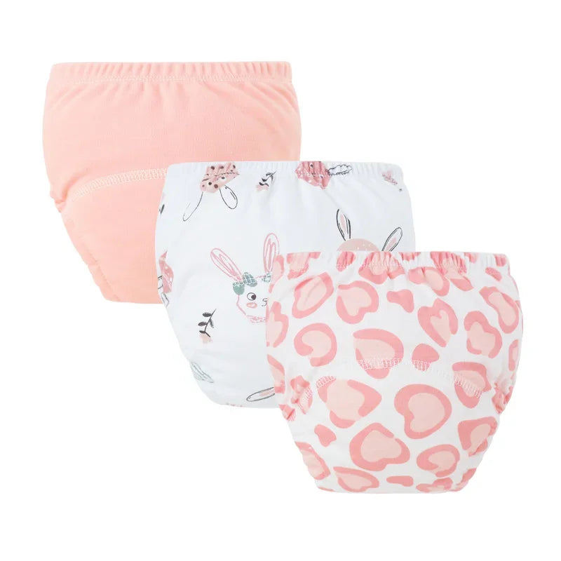 3Pcs/Lot Baby Diaper Pants Cotton Toddler Training Pant Cartoon Printed Reusable Nappies Breathable Newborn Infant Underwear
