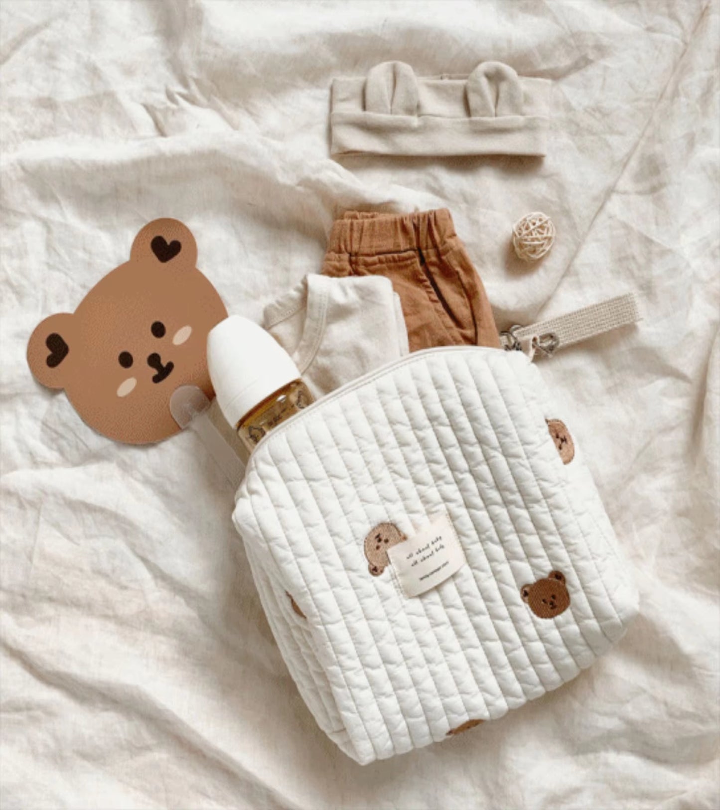 Cotton Diaper Bag – Stroller Hanging Organizer & Mommy Bag