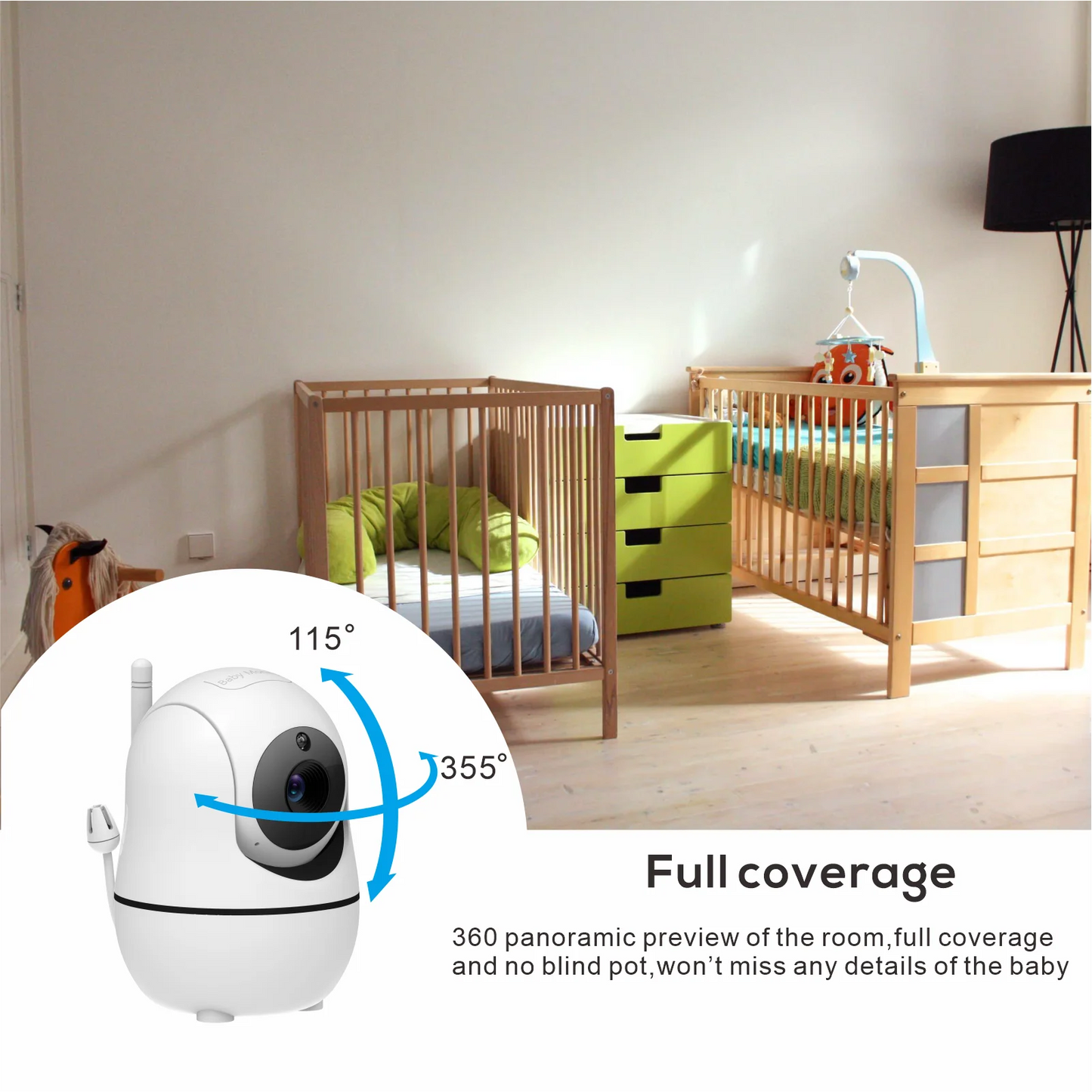 5" HD Baby Monitor – 4X Zoom, 2-Way Audio & Temperature Sensor