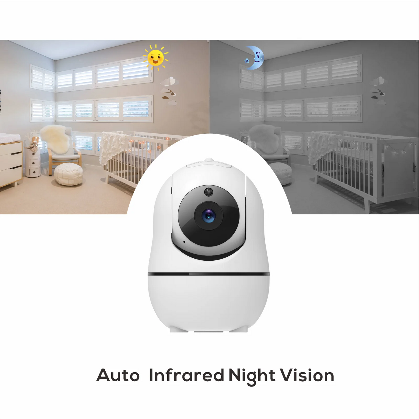 5" HD Baby Monitor – 4X Zoom, 2-Way Audio & Temperature Sensor