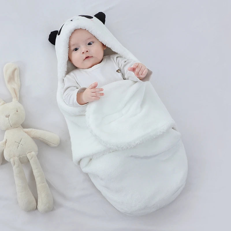 Cozy Cartoon Flannel Baby Sleeping Bags - Warm Wrap Blankets for Newborns (0-9M)