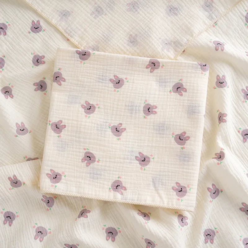 Cotton Muslin Cute Cartoon Printing Baby Swaddle Blanket Soft Breathable Newborn Baby Receiving Blanket for Infant Boys Girls