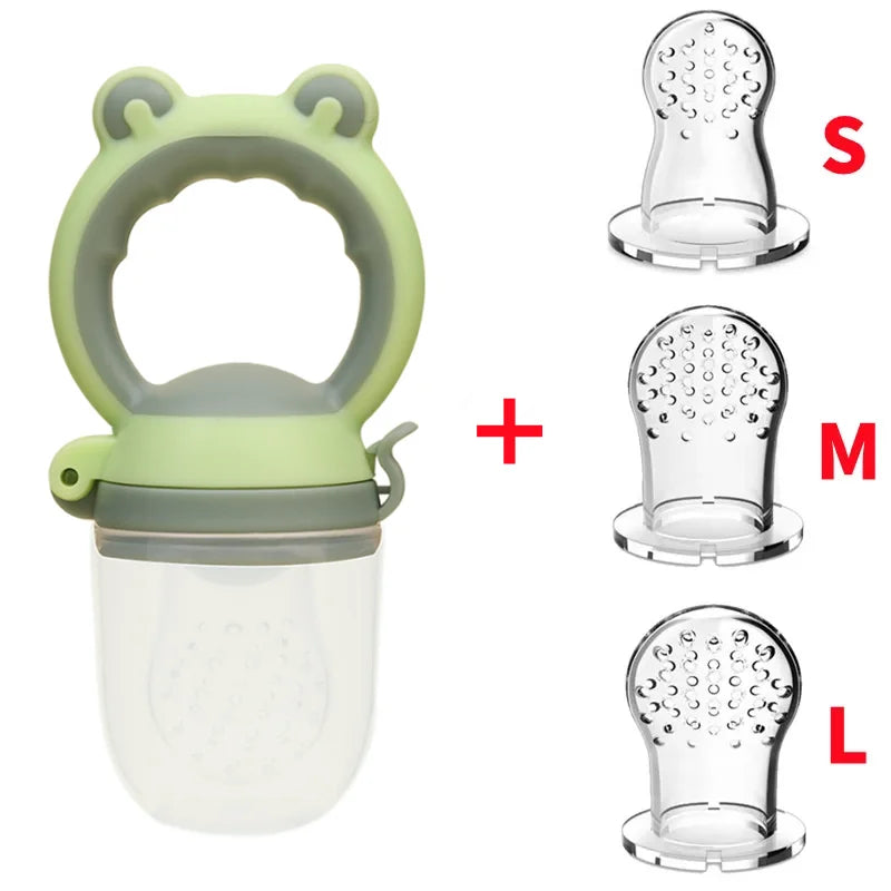Introducing the Adorable Frog Design Silicone Baby Food Feeder – Perfect for Infants to Explore Healthy Eating!