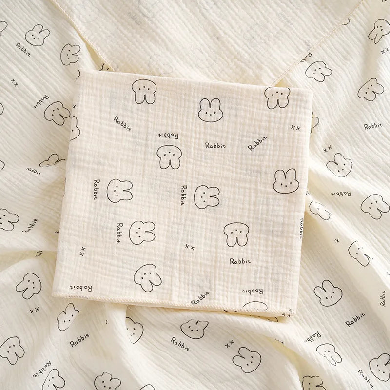 Cotton Muslin Cute Cartoon Printing Baby Swaddle Blanket Soft Breathable Newborn Baby Receiving Blanket for Infant Boys Girls