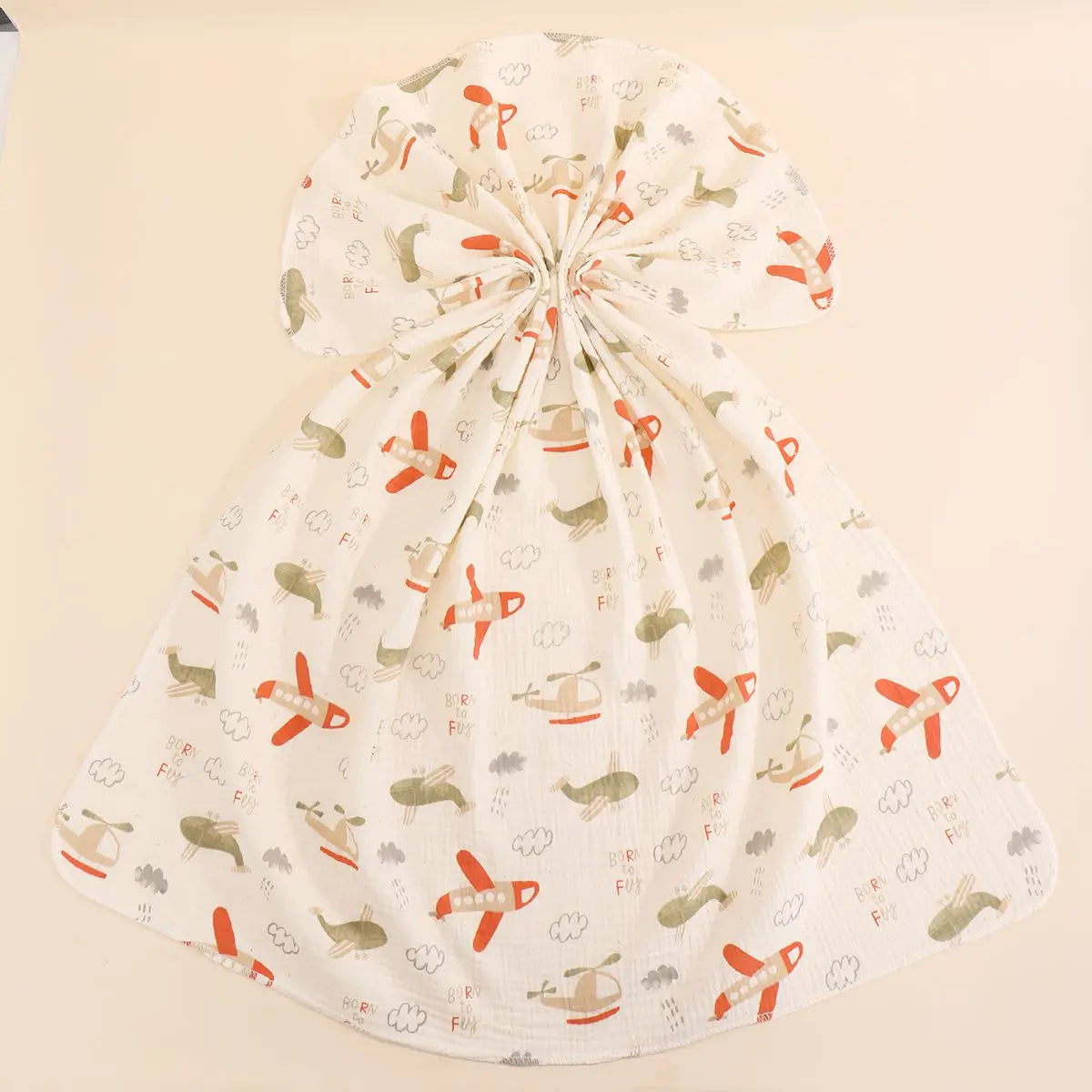 Cotton Muslin Cute Cartoon Printing Baby Swaddle Blanket Soft Breathable Newborn Baby Receiving Blanket for Infant Boys Girls