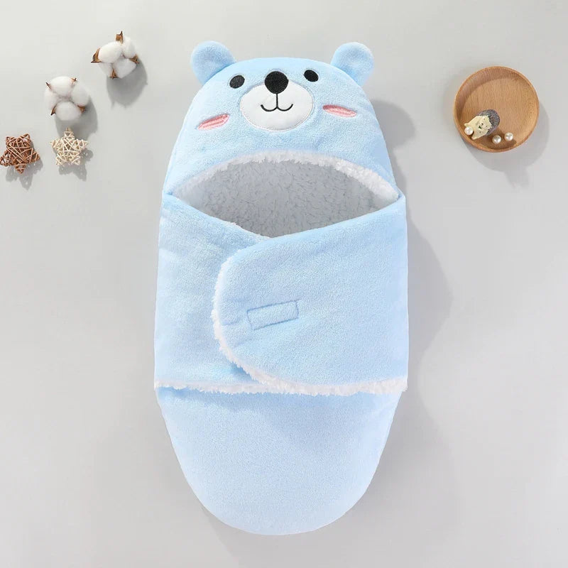 Cozy Cartoon Flannel Baby Sleeping Bags - Warm Wrap Blankets for Newborns (0-9M)