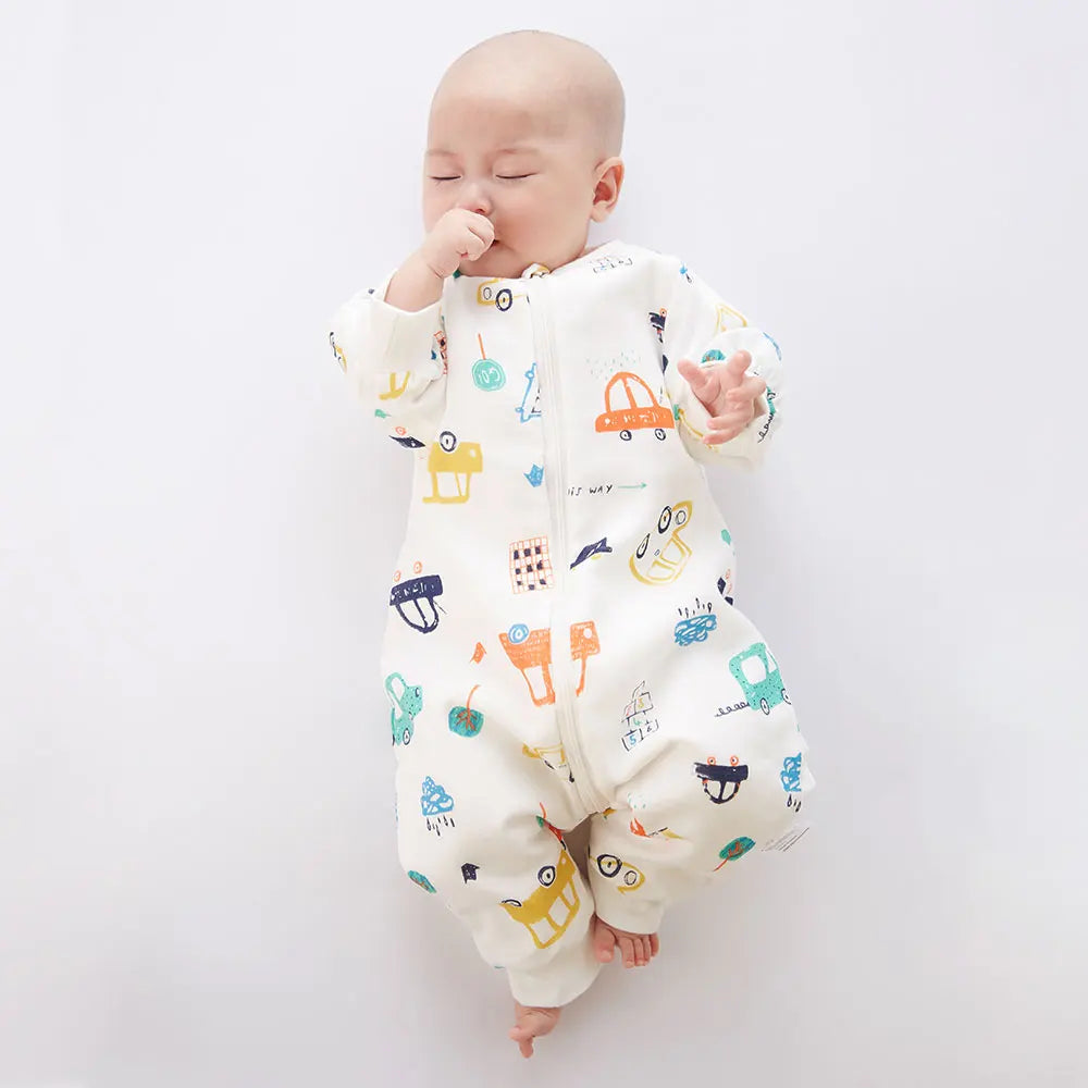 Baby Sleeping Bag for Newborns Baby Diaper Changing Gauze Sleep Bag Removable Sleeves Cartoon Printed Children'S Sleepsacks