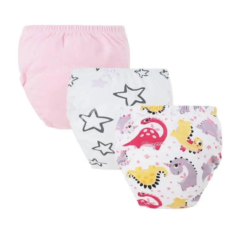 3Pcs/Lot Baby Diaper Pants Cotton Toddler Training Pant Cartoon Printed Reusable Nappies Breathable Newborn Infant Underwear