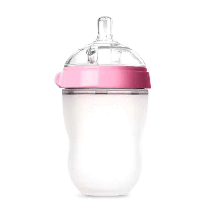 Silicone Baby Bottles 2-Pack – 5oz & 8oz BPA-Free, Green/Pink
