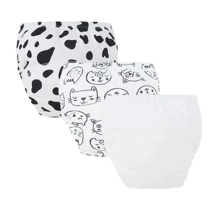 3Pcs/Lot Baby Diaper Pants Cotton Toddler Training Pant Cartoon Printed Reusable Nappies Breathable Newborn Infant Underwear
