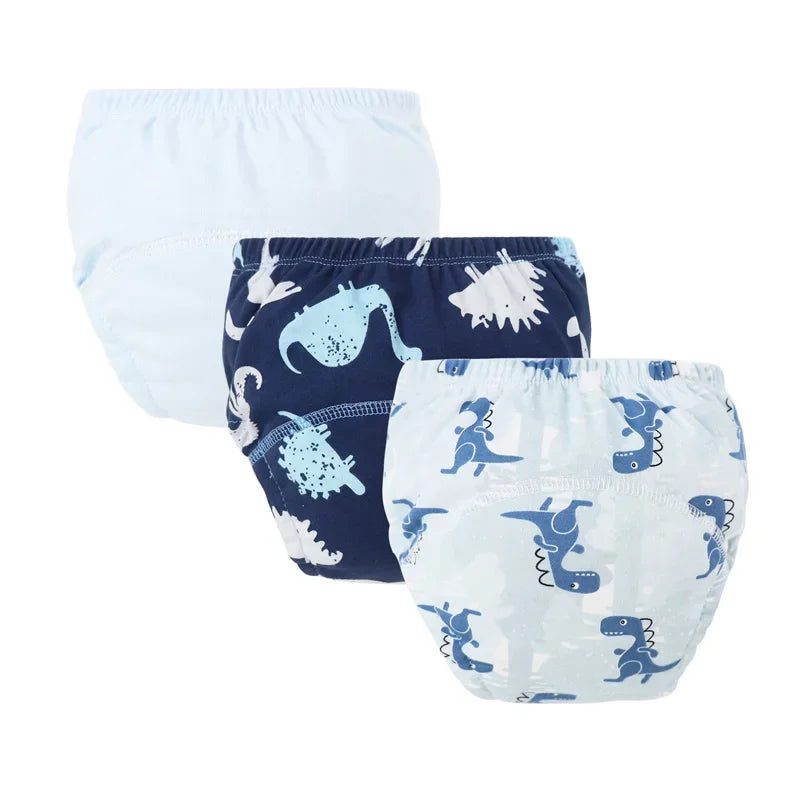 3Pcs/Lot Baby Diaper Pants Cotton Toddler Training Pant Cartoon Printed Reusable Nappies Breathable Newborn Infant Underwear