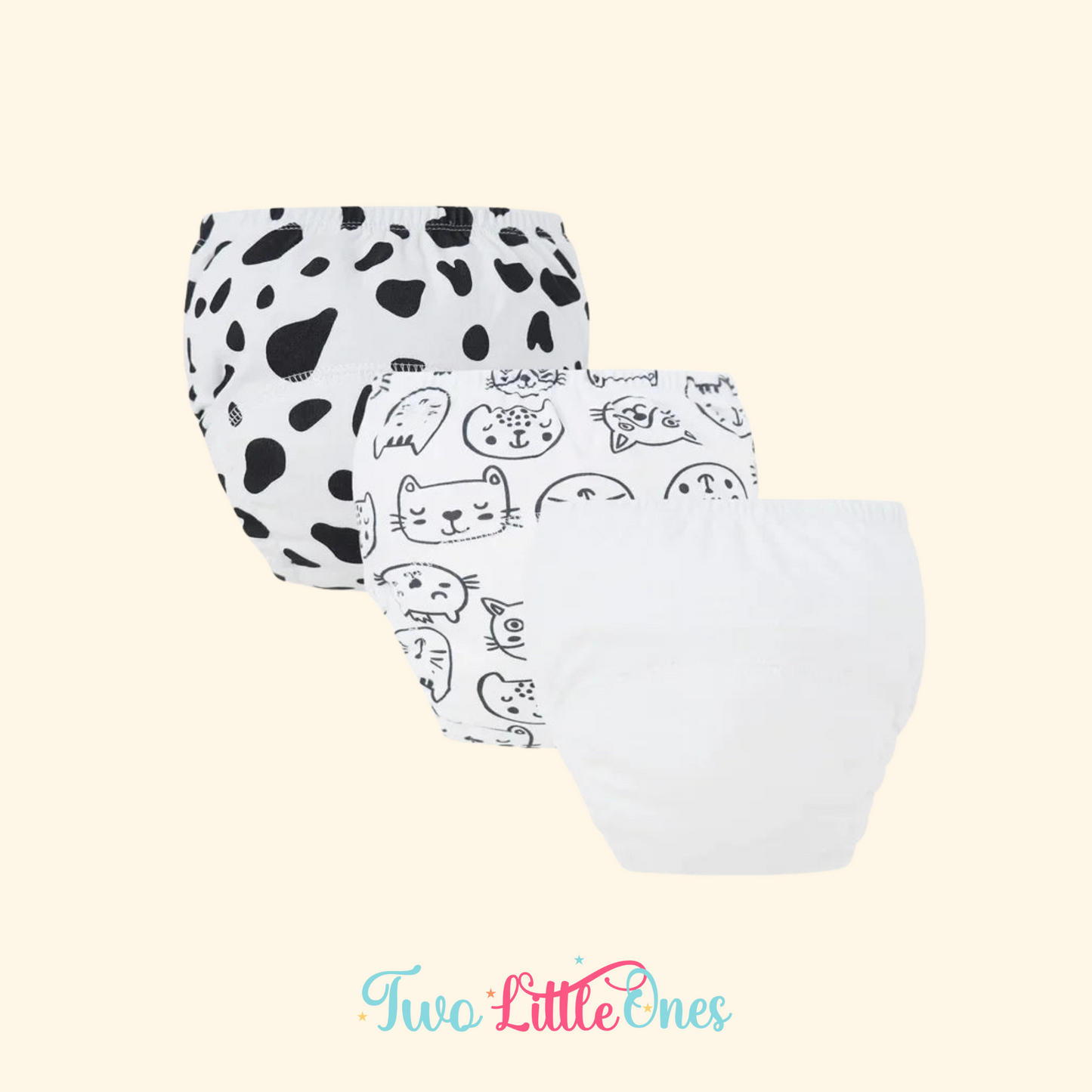 3-Pack Cartoon Baby Diaper Pants – Cotton Reusable Training Nappies