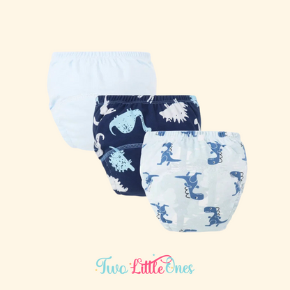 3-Pack Cartoon Baby Diaper Pants – Cotton Reusable Training Nappies
