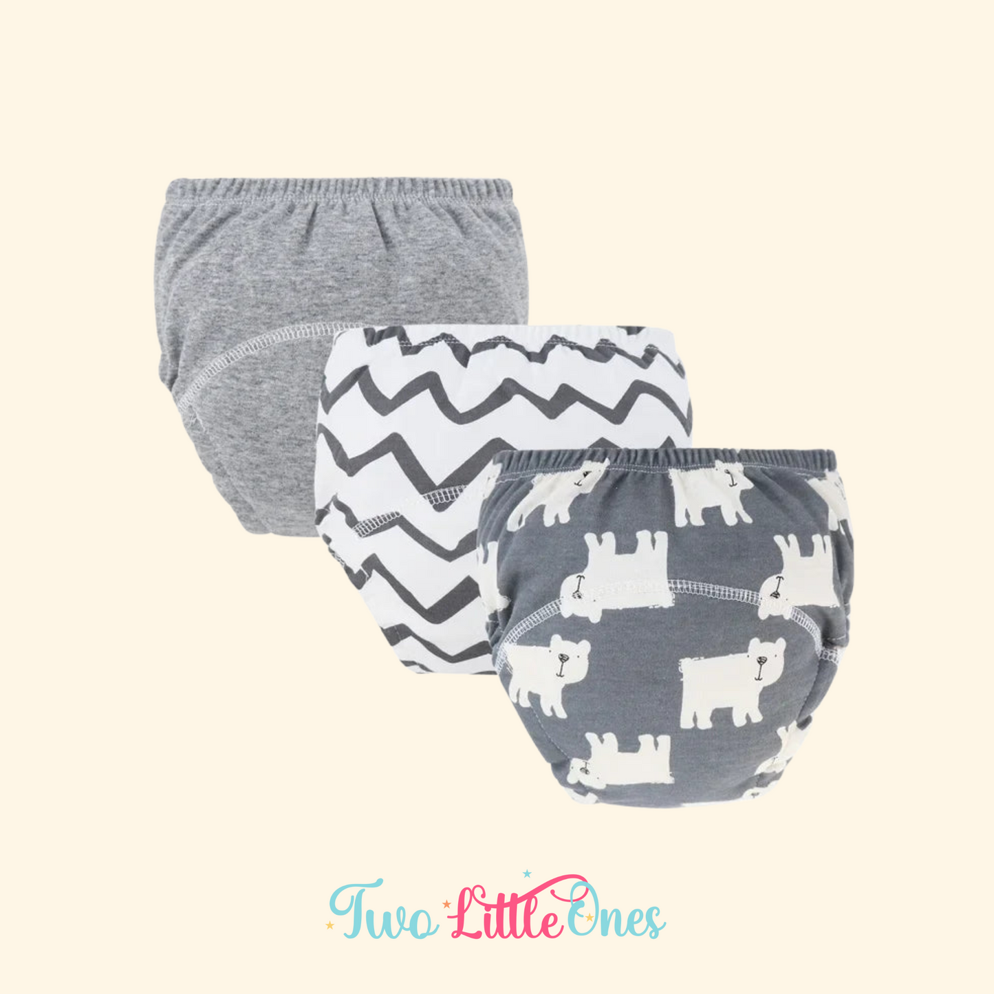 3-Pack Cartoon Baby Diaper Pants – Cotton Reusable Training Nappies