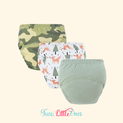 3-Pack Cartoon Baby Diaper Pants – Cotton Reusable Training Nappies