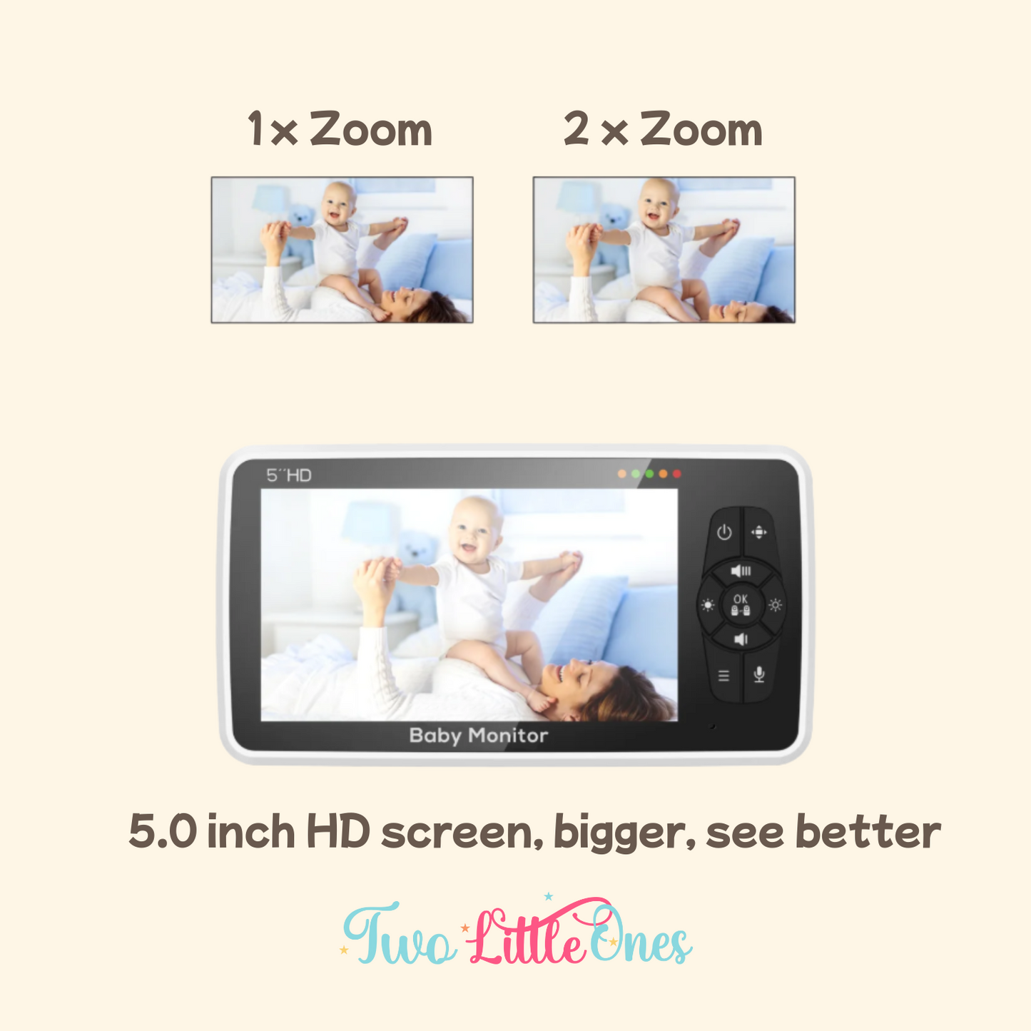 GuardianView 5" HD Baby Monitor – Zoom, Audio & Temperature