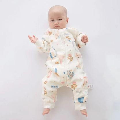 Baby Sleeping Bag for Newborns Baby Diaper Changing Gauze Sleep Bag Removable Sleeves Cartoon Printed Children'S Sleepsacks