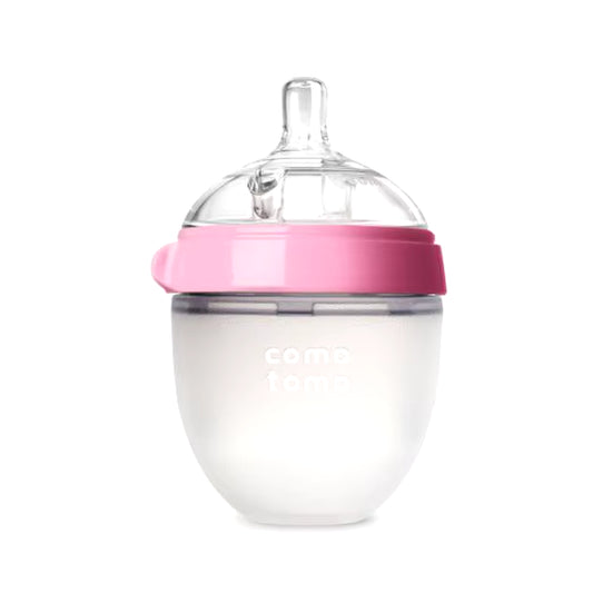 Silicone Baby Bottles 2-Pack – 5oz & 8oz BPA-Free, Green/Pink