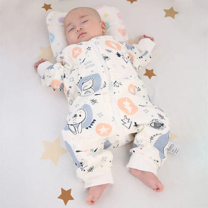 Baby Sleeping Bag for Newborns Baby Diaper Changing Gauze Sleep Bag Removable Sleeves Cartoon Printed Children'S Sleepsacks