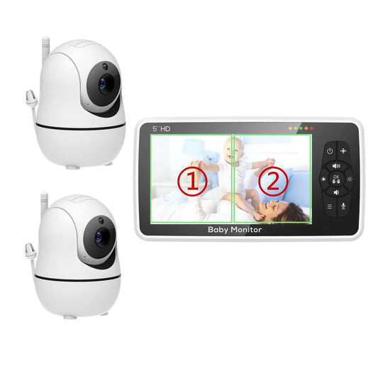 5" HD Baby Monitor – 4X Zoom, 2-Way Audio & Temperature Sensor