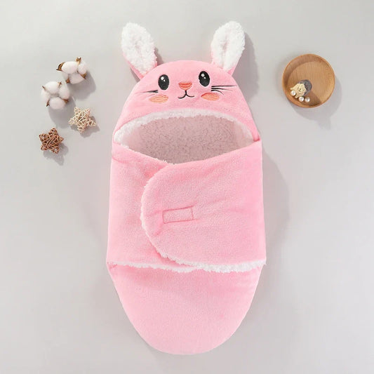 Cozy Cartoon Flannel Baby Sleeping Bags - Warm Wrap Blankets for Newborns (0-9M)