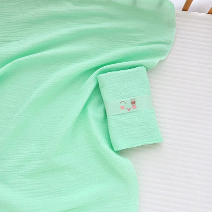 Cotton Muslin Cute Cartoon Printing Baby Swaddle Blanket Soft Breathable Newborn Baby Receiving Blanket for Infant Boys Girls