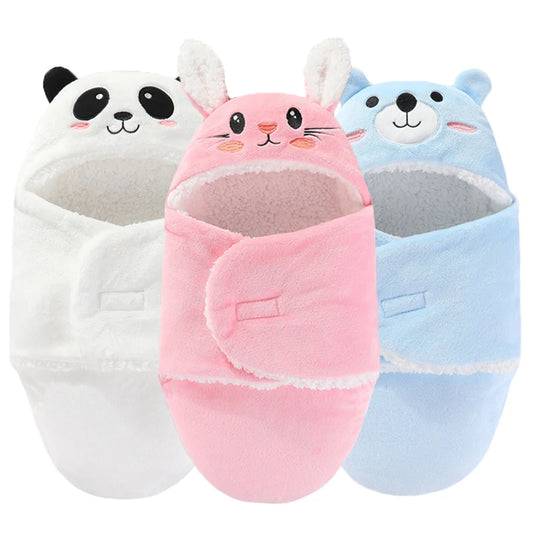 Cozy Cartoon Flannel Baby Sleeping Bags - Warm Wrap Blankets for Newborns (0-9M)