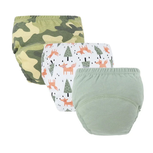 3Pcs/Lot Baby Diaper Pants Cotton Toddler Training Pant Cartoon Printed Reusable Nappies Breathable Newborn Infant Underwear